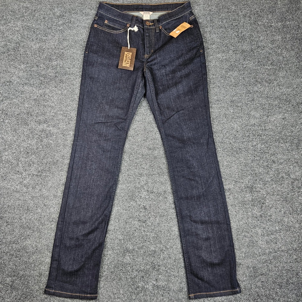 Duluth Trading Daily Denim Slim Leg Jeans Women's 4 x33 DuluthFlex Mid Rise Blue